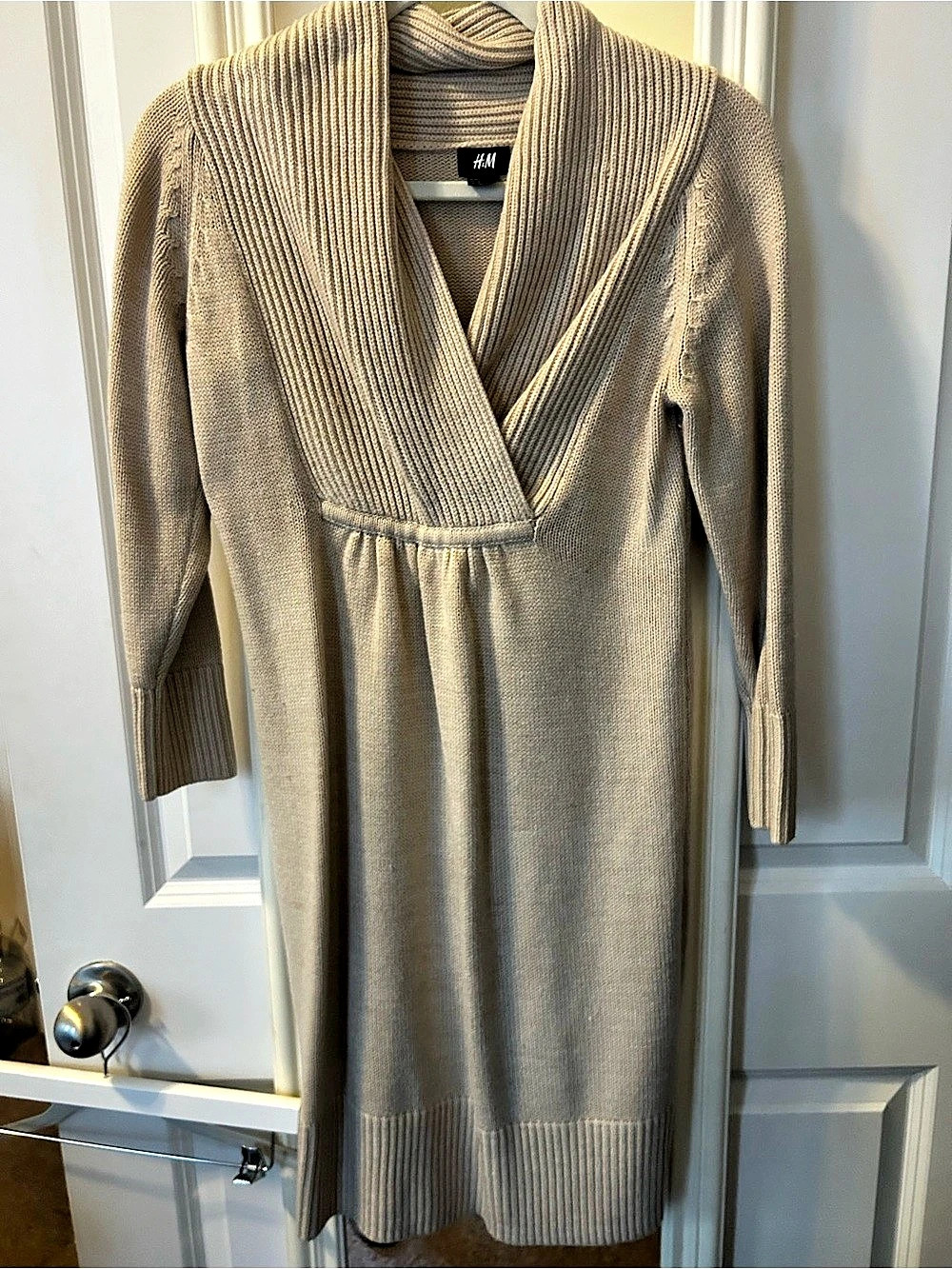 H&M Ribbed Wrap Front Sweater Dress